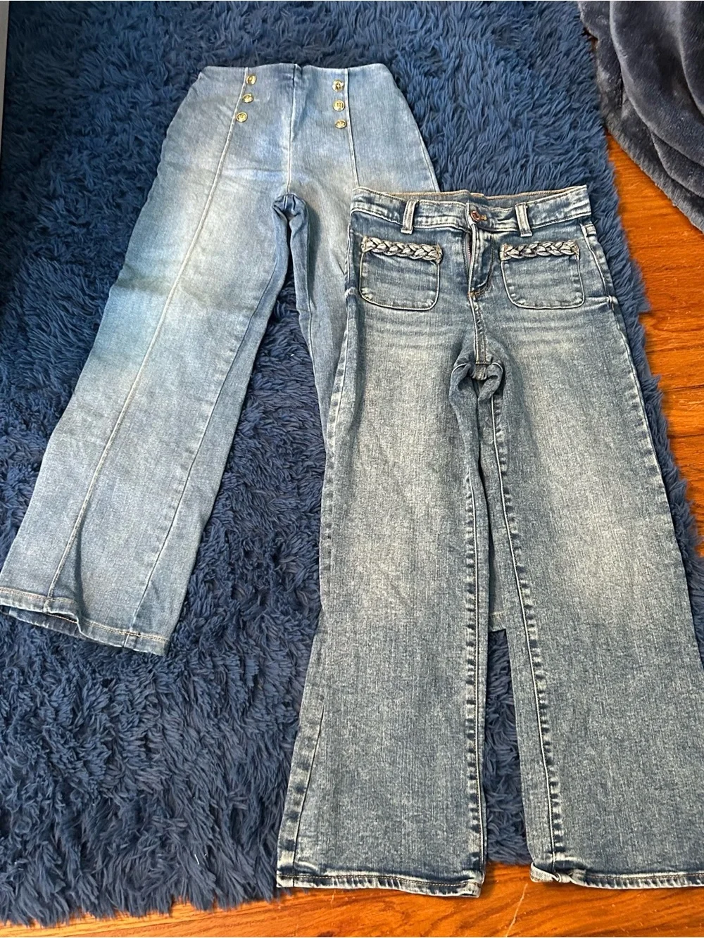 Gymboree Light Wash Denim Jeans Pair with Braided Pocket Detail